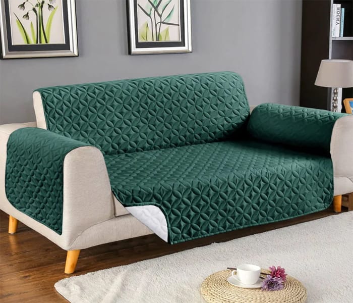 Quilted Sofa Cover - Green