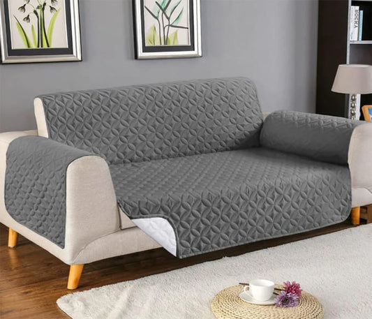 Quilted Sofa Cover -  Grey