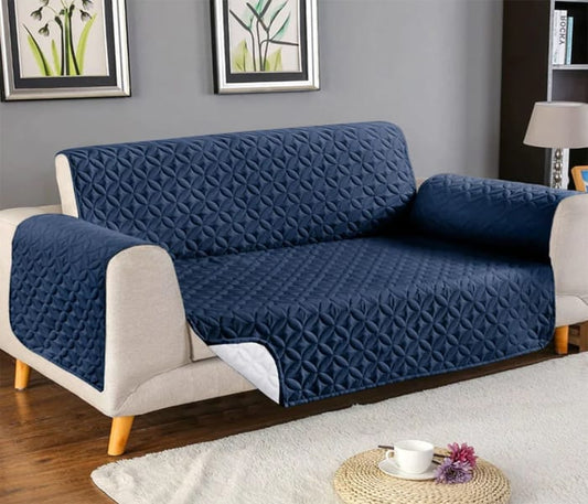 Quilted Sofa Cover -  Blue