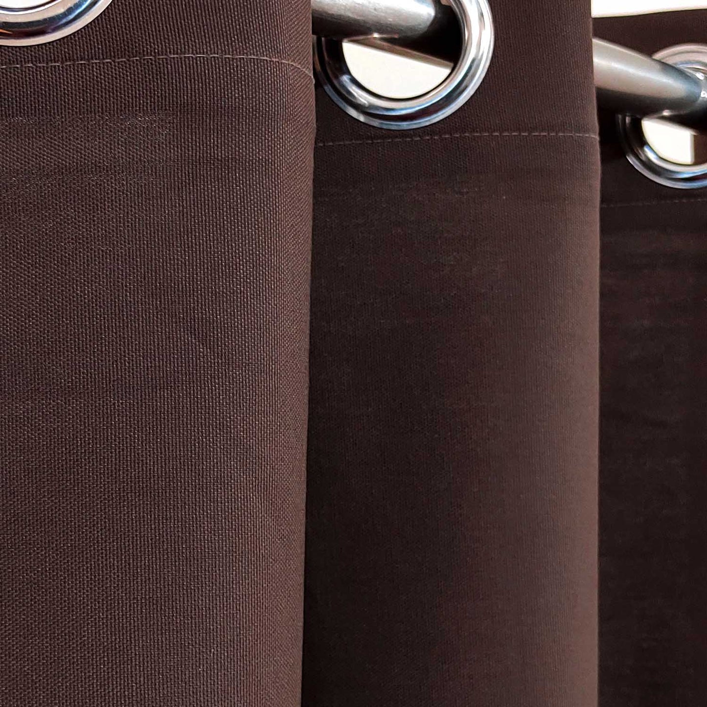 Brown - Pack of 2 Bed Room Curtains Panels Curtains with Rings