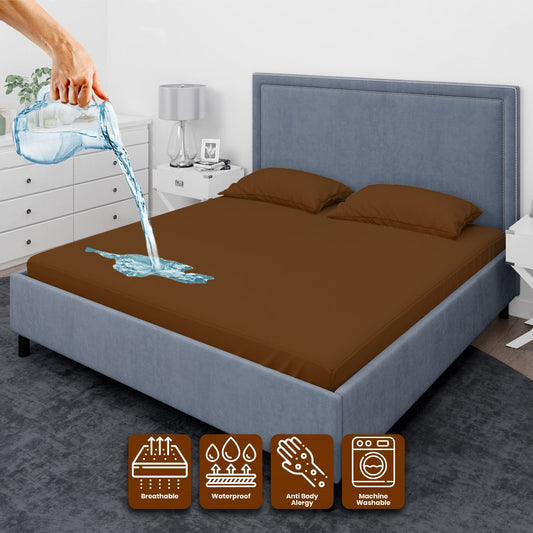 Brown Waterproof Mattress Cover