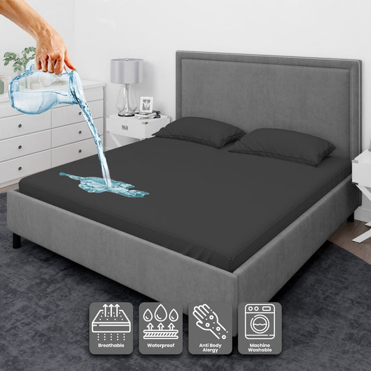 Grey Waterproof Mattress Cover