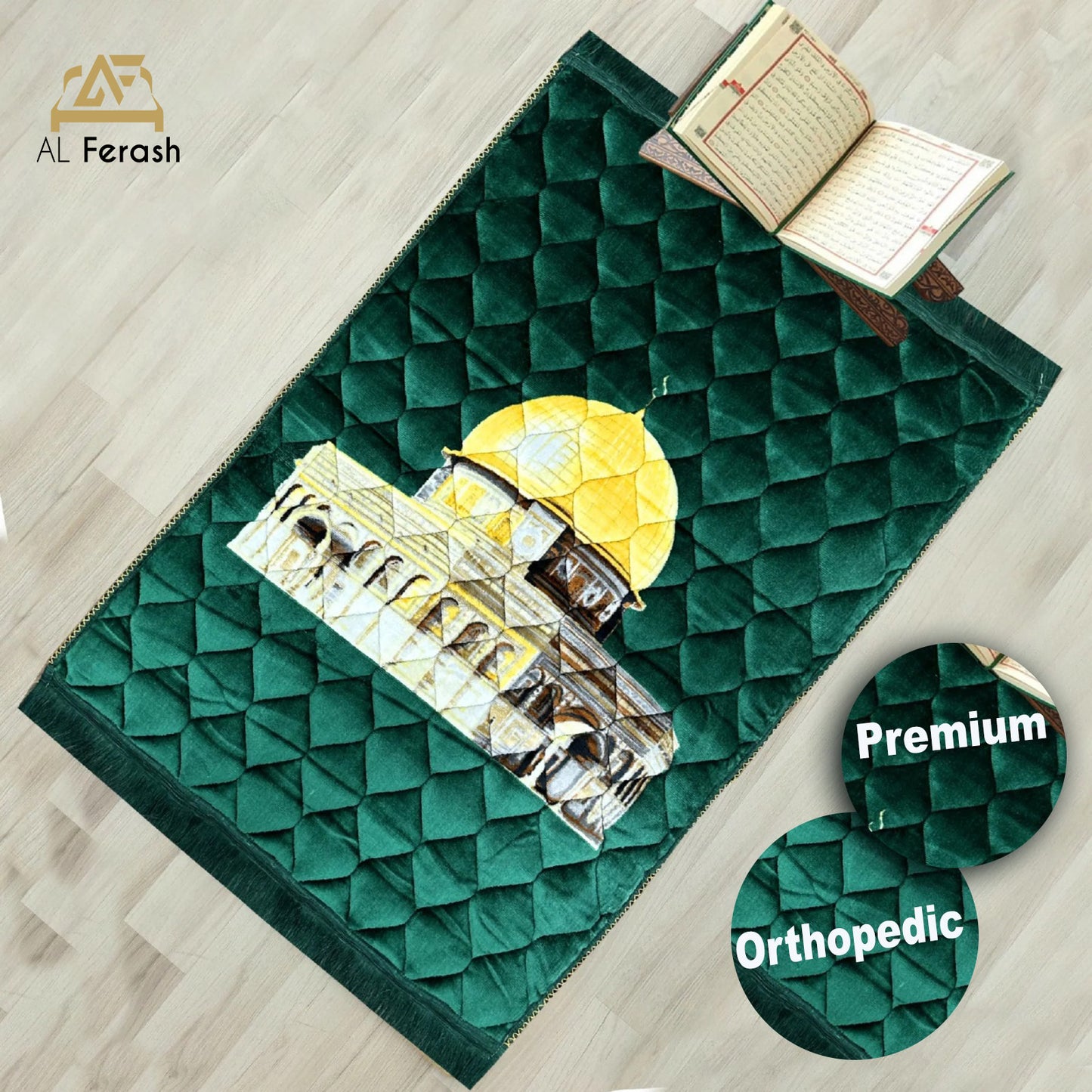 Premium Orthopedic Foam Prayer Mat - Green